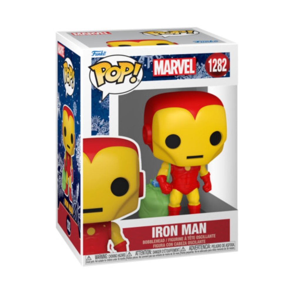 POP MARVEL HOLIDAY- IRON MAN W/BAG VIN FIG